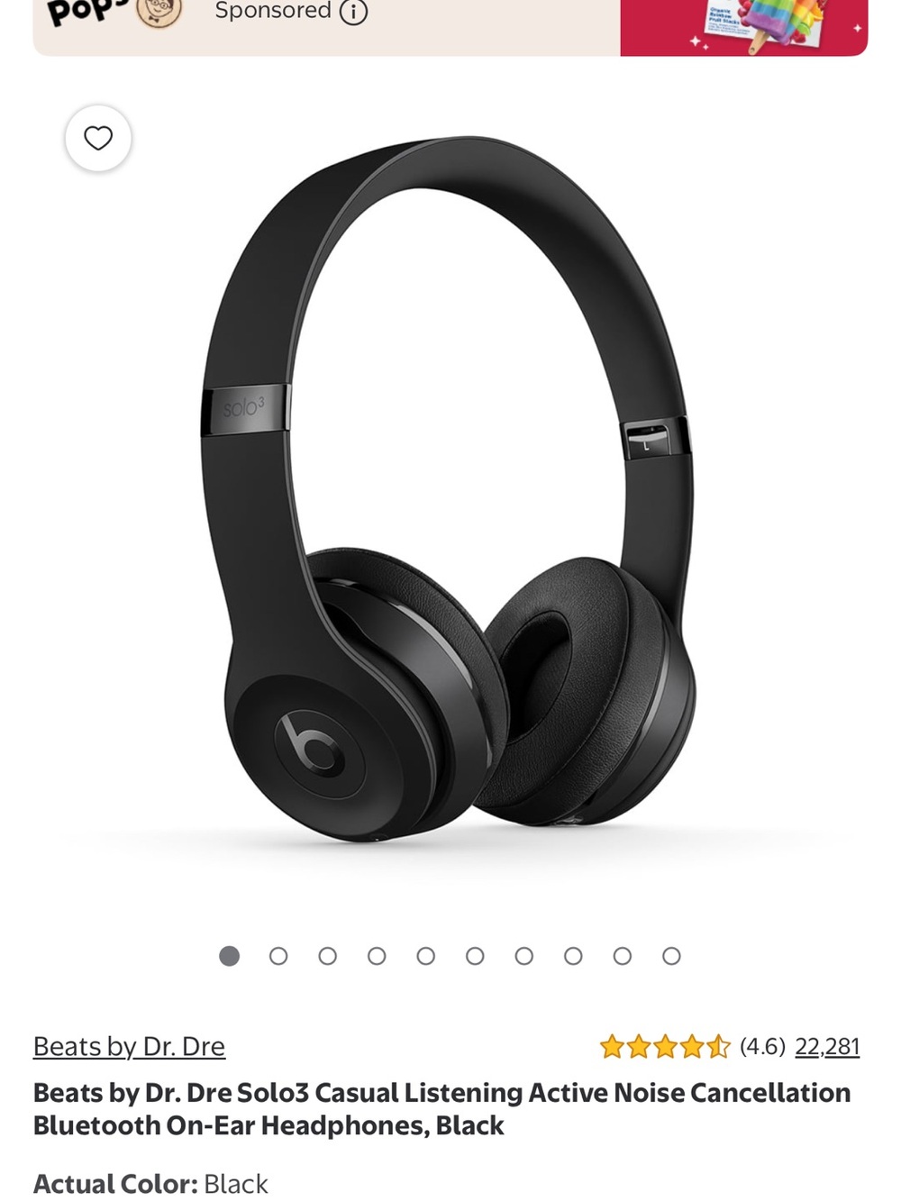 Beats by Dre Solo3 Wireless Over-Ear Headphones — Black